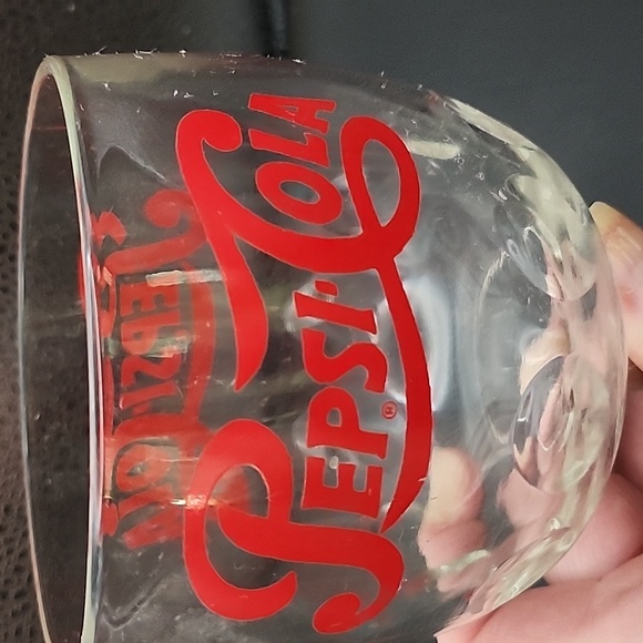 Vintage Pepsi Cola Thumbprint Pedistal Glass 6.25" - Picture 7 of 8